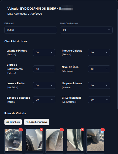 Checklist de Vistoria Digital SLOCAR